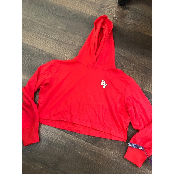 Big Feelings Tops - Big Feelings Red Cropped Hoodie Sweatshirt‎ XXS Cute Graphic Top